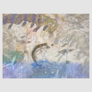 Bass Fish Fisherman Decoupage Tissue Paper