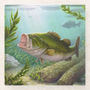 Bass Fish Glass Coaster