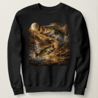 Bass Fish Howling to The Moon Vintage Angler Fishe