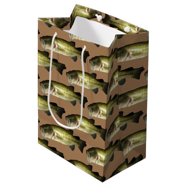 Bass Fish Pattern Men's Medium Gift Bag (Front Angled)