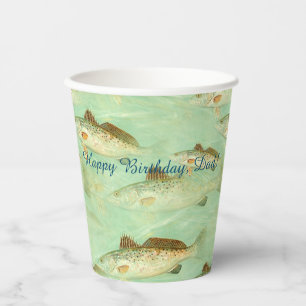 Bass Fish Pattern   Paper Cups