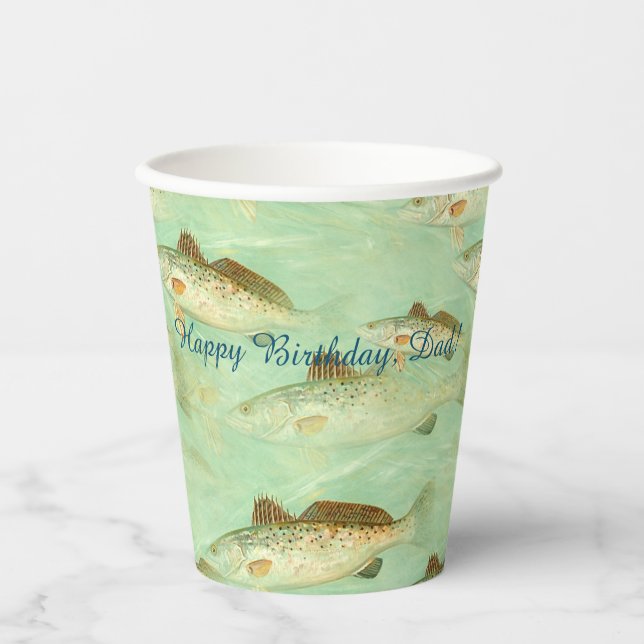 Bass Fish Pattern   Paper Cups (Front)