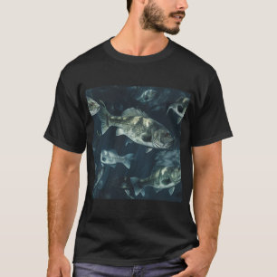 Bass fish pattern T-Shirt