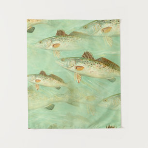 Bass Fish Pattern Tapestry