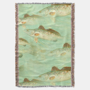 Bass Fish Pattern  Throw Blanket