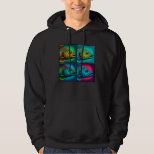 Bass Fish Pop Illustration Colorful Animal Women   Hoodie