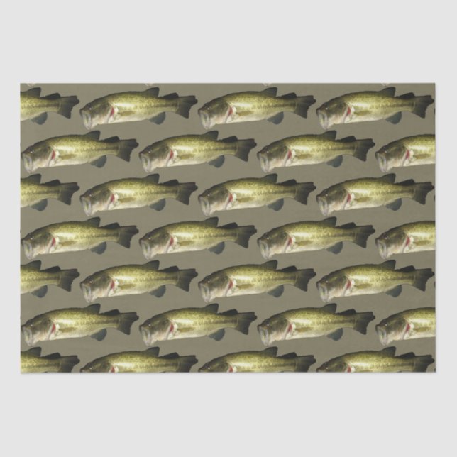 Bass Fish Sport Pattern Mens Tissue Paper (Front)