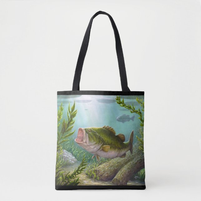 Bass Fish Tote Bag (Front)