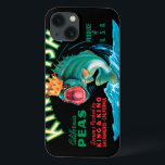 Bass Fish Wearing a Crown on a Black Background iPhone 13 Case<br><div class="desc">This vintage crate label of a bass fish wearing a crown on a black background will please any vintage art lover. It is an advertisement for KingFish Peas. The colours are very vivid and sharp. Choose this artprint on your product today.</div>