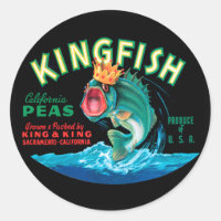 Bass Fish Wearing a Crown on a Black Background