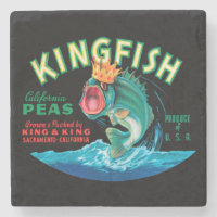 Bass Fish Wearing a Crown on a Black Background