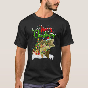 Bass Fish  Xmas Decorations Santa Bass Fish Christ T-Shirt
