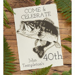 Bass Fishing Adult Men's Birthday Sports Outdoors Invitation<br><div class="desc">A birthday invitation for the person who loves to fish at any age! All of the wording on this invitation can be customised to suit your needs.
The design features a largemouth bass.</div>