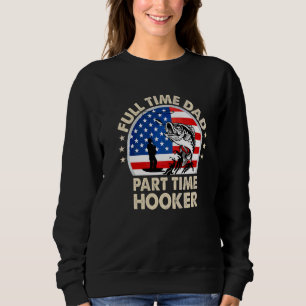 Bass Fishing American Flag Fisherman Dad Fishing Sweatshirt