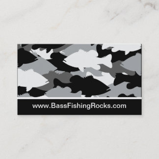 Bass Fishing Black Camo Business Card
