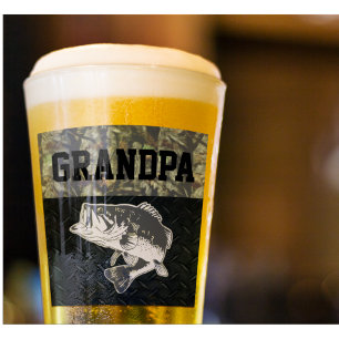 Bass Fishing Camo Grandpa Outdoors Sports Glass