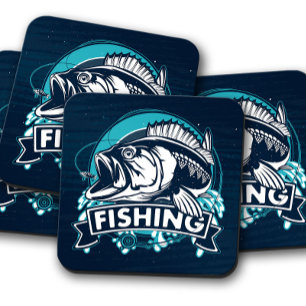 Bass Fishing Coaster Fish Coaster Set