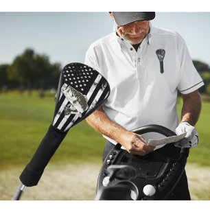 Bass Fishing Cool Largemouth American Flag Vintage Golf Head Cover