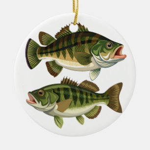 Bass Fishing Fishermen and Fisherwomen Ceramic Tree Decoration