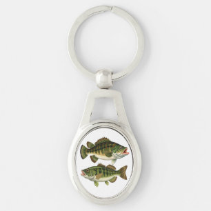 Bass Fishing Fishermen and Fisherwomen Key Ring