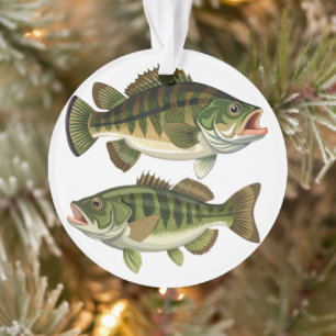 Bass Fishing Fishermen and Fisherwomen Ornament
