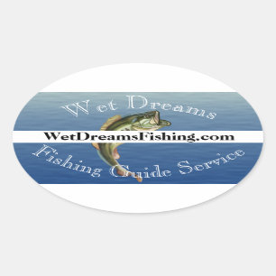Bass Fishing Guide Service Oval Sticker