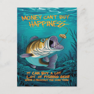Bass Fishing Happiness Postcard