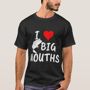 Bass Fishing Heart Big Mouth T-Shirt