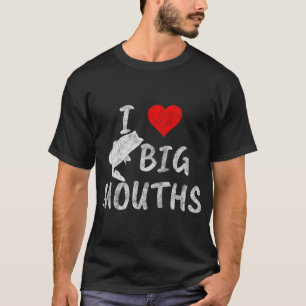 Bass Fishing Heart Catching Big Mouth T-Shirt