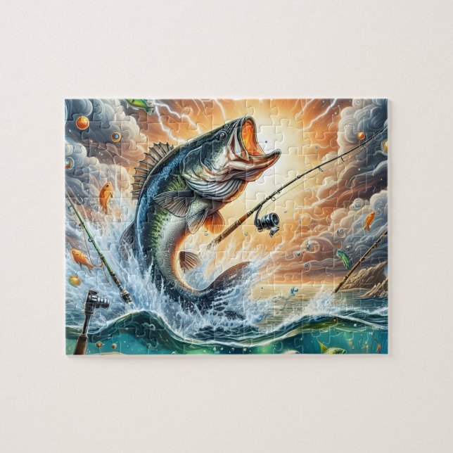 Bass Fishing Jigsaw Puzzle (Horizontal)