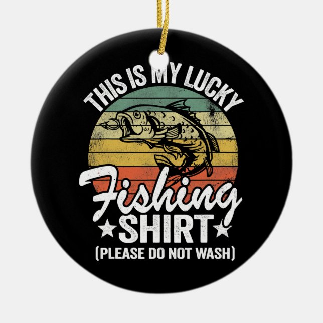 Bass Fishing Jokes Humour Fisherman This Is My Ceramic Tree Decoration (Front)