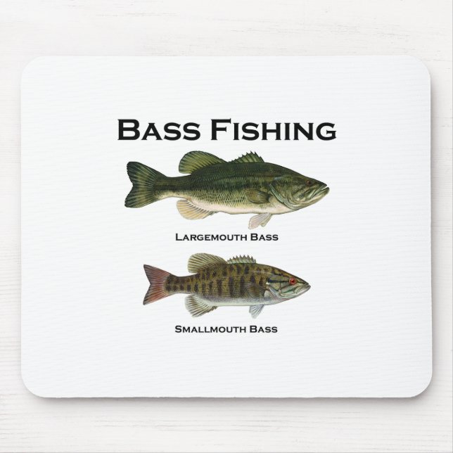 Bass Fishing Logo (largemouth - smallmouth) Mouse Pad (Front)
