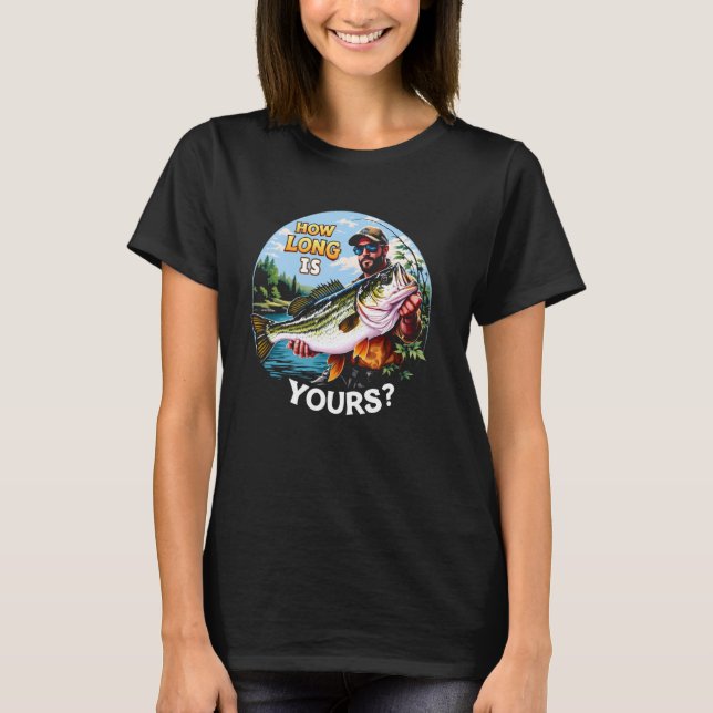 Bass Fishing Men Tee Perch Fish Design How long is (Front)