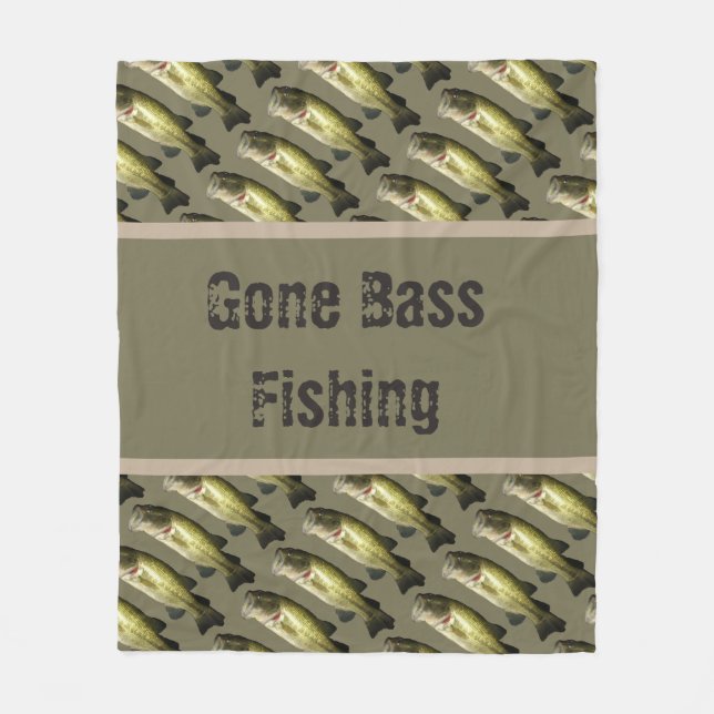 Bass Fishing Men's Medium Fleece Blanket (Front)