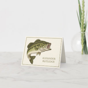 Bass Fishing Personalised Note Card