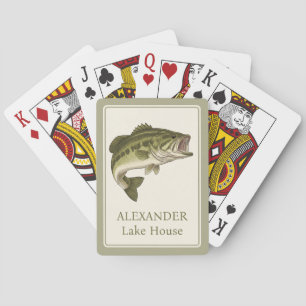 Bass Fishing Personalised Playing Cards