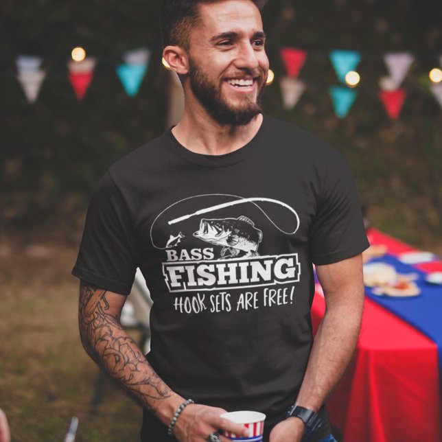 Bass Fishing Quote Hook Set Funny Angler T-Shirt (Largemouth bass fishing shirt.)