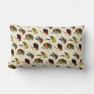 Bass Flies Cream Lumbar Cushion