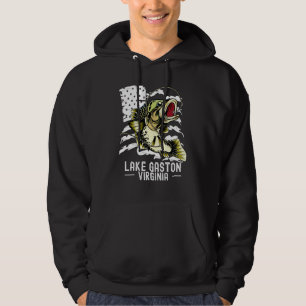 Bass Game Fishing Sports Fisherman Lake Gaston Vir Hoodie