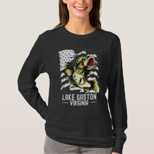 Bass Game Fishing Sports Fisherman Lake Gaston Vir T-Shirt