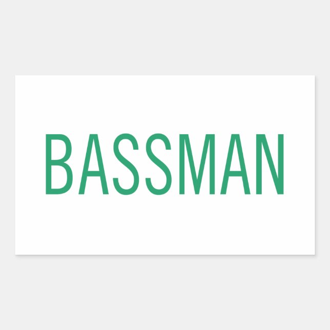 Bass Guitar Bassman Rectangular Sticker (Front)