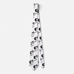 Bass Guitar Black White Tie