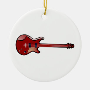 Bass guitar ceramic tree decoration