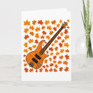 Bass Guitar Fall Autumn Bassist Musician Card