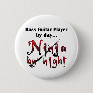 Bass Guitar Ninja 6 Cm Round Badge