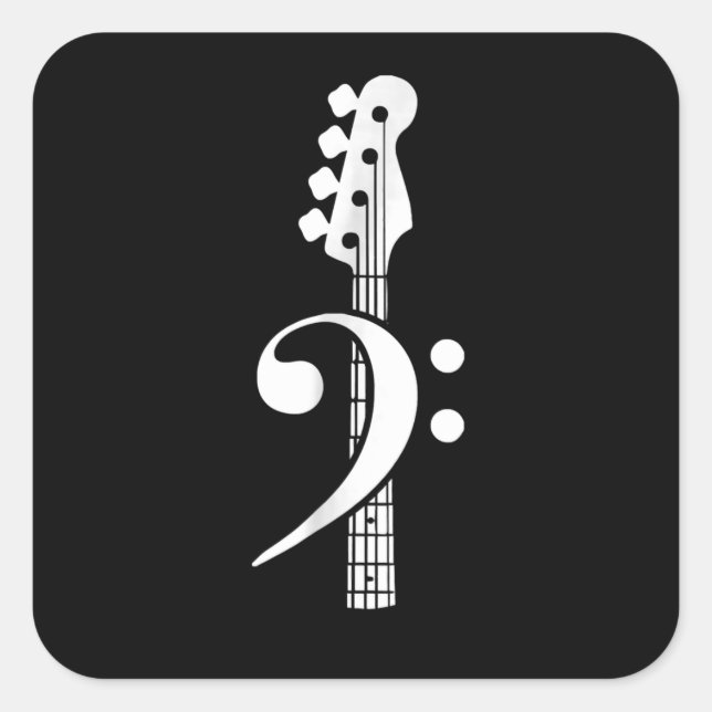 Bass Guitar Player- Bass Guitar Musician Square Sticker (Front)