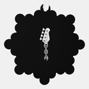 Bass Guitar Player Bassist Tree Decoration Card