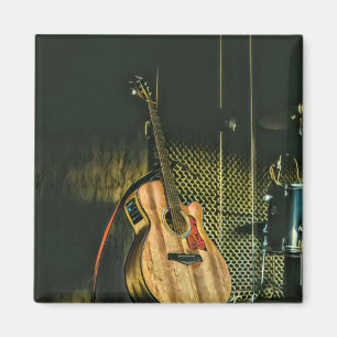 Bass guitar player magnet