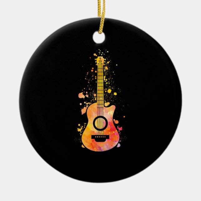 Bass Guitar Player Music Guitarist Musician Rock Ceramic Tree Decoration (Front)