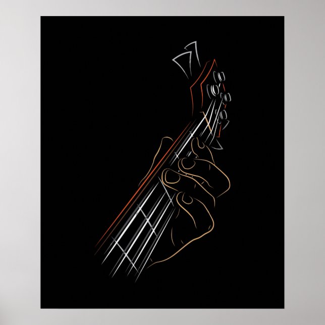Bass Guitar Player Music Guitarist Musician Rock Poster (Front)